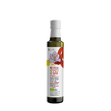 ORGANIC EXTRA VIRGIN OLIVE OIL WITH SAFFRON "GREEK & BLU" 250 ML