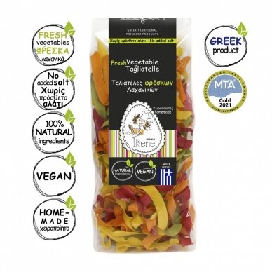 SILVER AWARDED HOME MADE VEGETABLE TAGLIATELLE WITHOUT SALT "MAMA IRENE" 400G 2